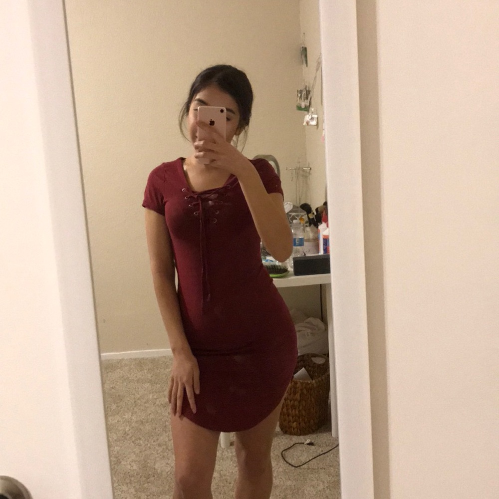 Dusty Red Bodycon Dress